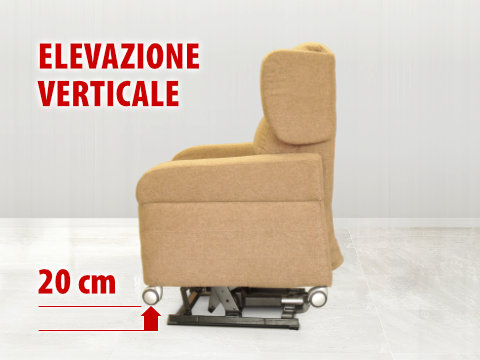 20 CM ELEVAZIONE-VERTICALE POLTRONA PER DISABILI CON RUOTE