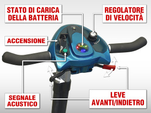 CRUSCOTTO COMANDI SCOOTER PIEGHEVOLE PER DISABILI E ANZIANI