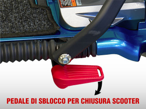 PEDALE DI SBLOCCO PER CHIUSURA DELLO SCOOTER PIEGHEVOLE PER DISABILI E ANZIANI