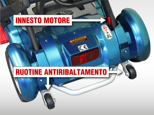 RUOTINE ANTIRIBALTAMENTO SCOOTER PIEGHEVOLE PER DISABILI E ANZIANI